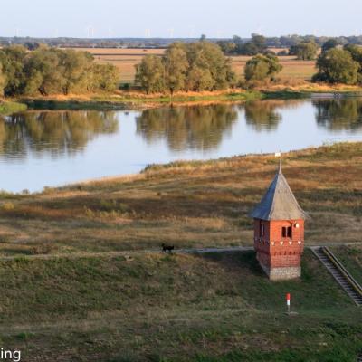 Tangermuende Elbe Und Elbdeich Von Der Burg Aus Gesehen