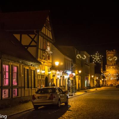 Tangermuende Lange Strasse Mit Blick Zum Eulenturm